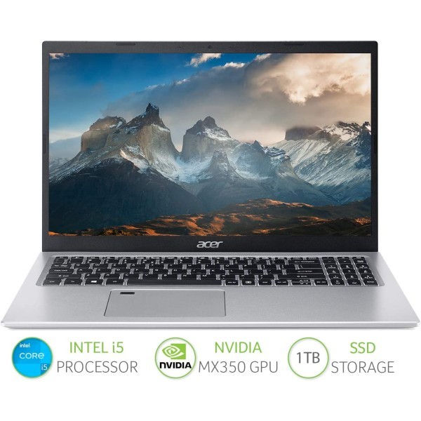 Acer 宏碁 Aspire5 A515-56G 15.6英寸笔记本电脑 - (英特尔酷睿i5-1135G7,8GB 内存,1TB SSD,NVIDIA MX350 全高清显示屏,Windows 10,银色