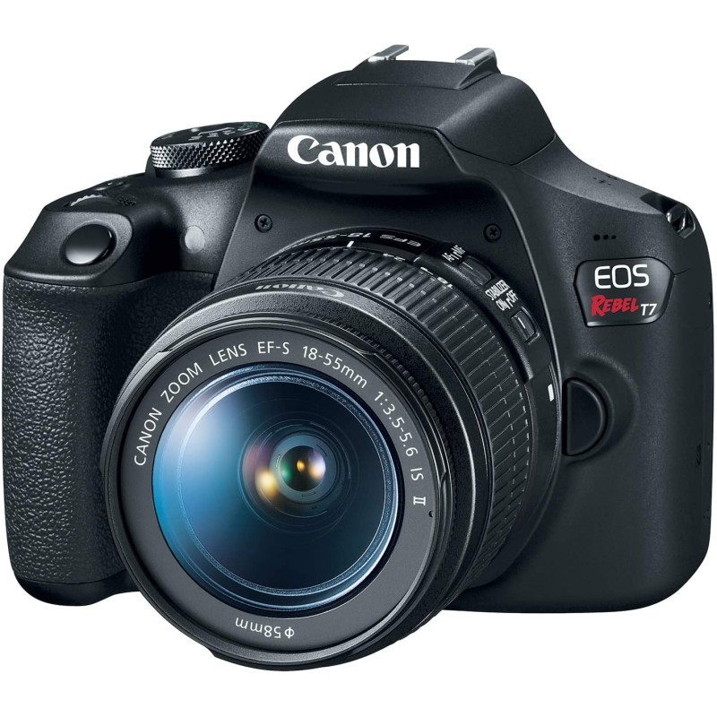 佳能 EOS Rebel T7 数码单反相机带 18-55 毫米镜头  内置 Wi-Fi  24.1 MP CMOS 传感器  DIGIC 4+ 图像处理器和全高清视频