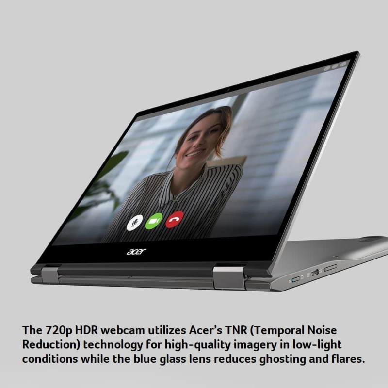 宏碁 Chromebook Spin 513 敞篷笔记本电脑 | 13.5 英寸 2256x1504 大猩猩玻璃触摸 | MediaTek Kompanio 1380 八核 CPU | 8GB LPDDR4X | 128GB eMMC |